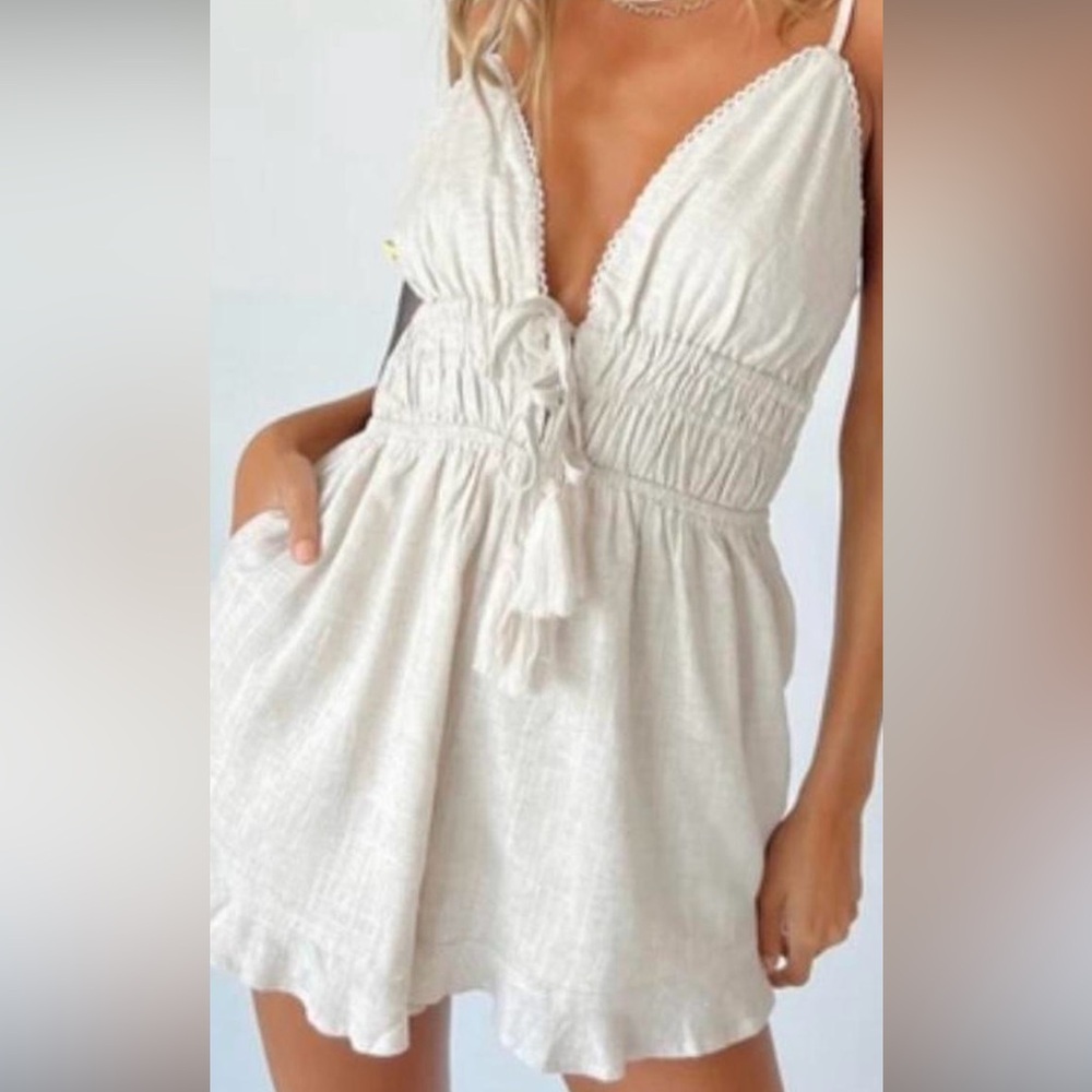 Beige Romper- Princess Polly